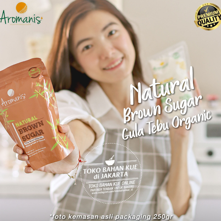 

Aromanis Gula Tebu Organik 250gr Kemasan Asli Molasses Brown Sugar Gula Merah Premium