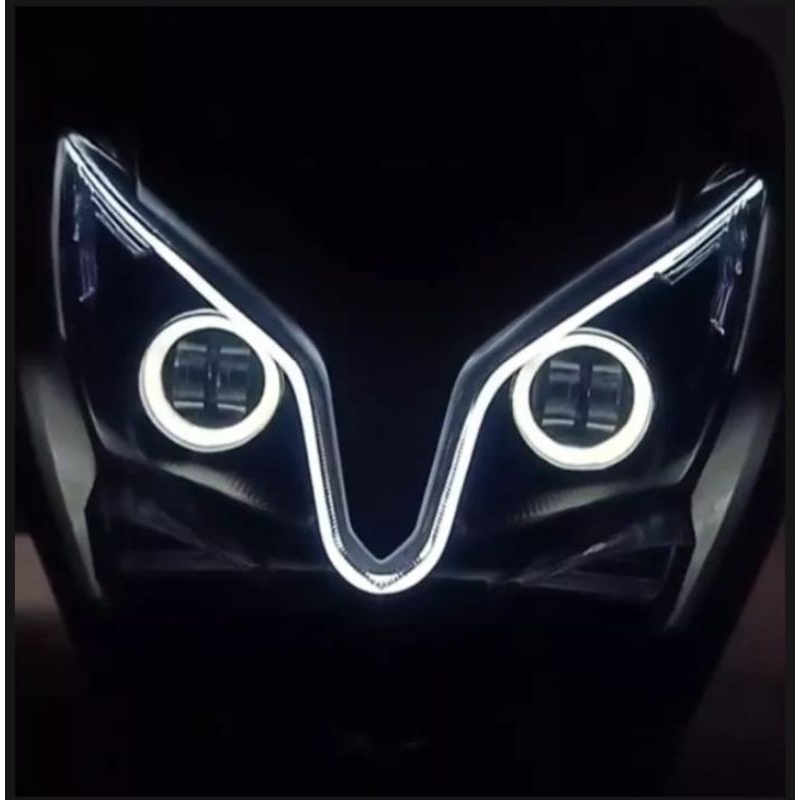 fulset reflektor projie daymaker Honda Vario 125 fi super old proji led deymeker lampu depan