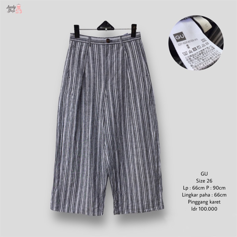 GU by uniqlo celana kulot stripe