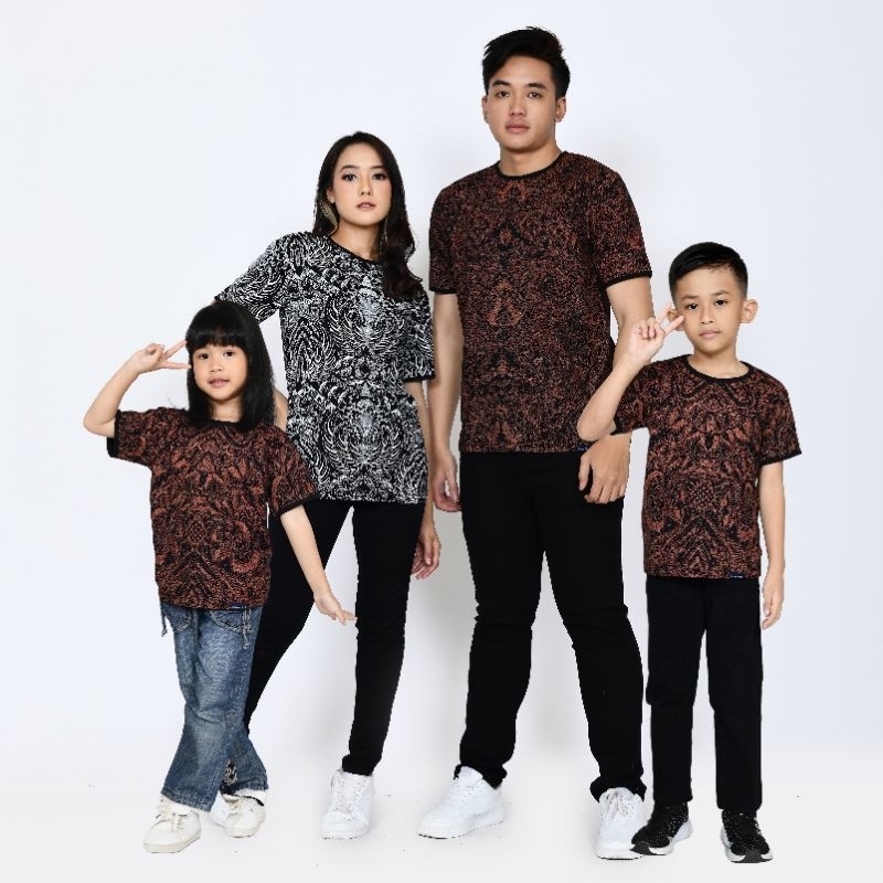 Kaos Batik Keluarga  Premium Bahan Cotton Bamboo 30s