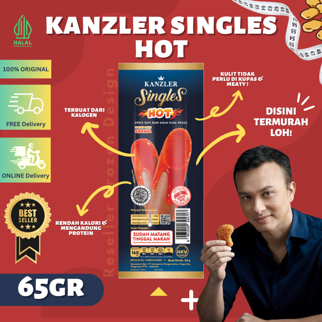 

Kanzler Singles Sosis Hot 65gr | Kanjler Kenjler Kenzler Singel Sosis Singgel Single Sosis Mateng Viral Makanan Bumbu Pedas Spicy Hot Favorite Faporit Paporit Terlaris Paling Laku Daging Ayam Olahan