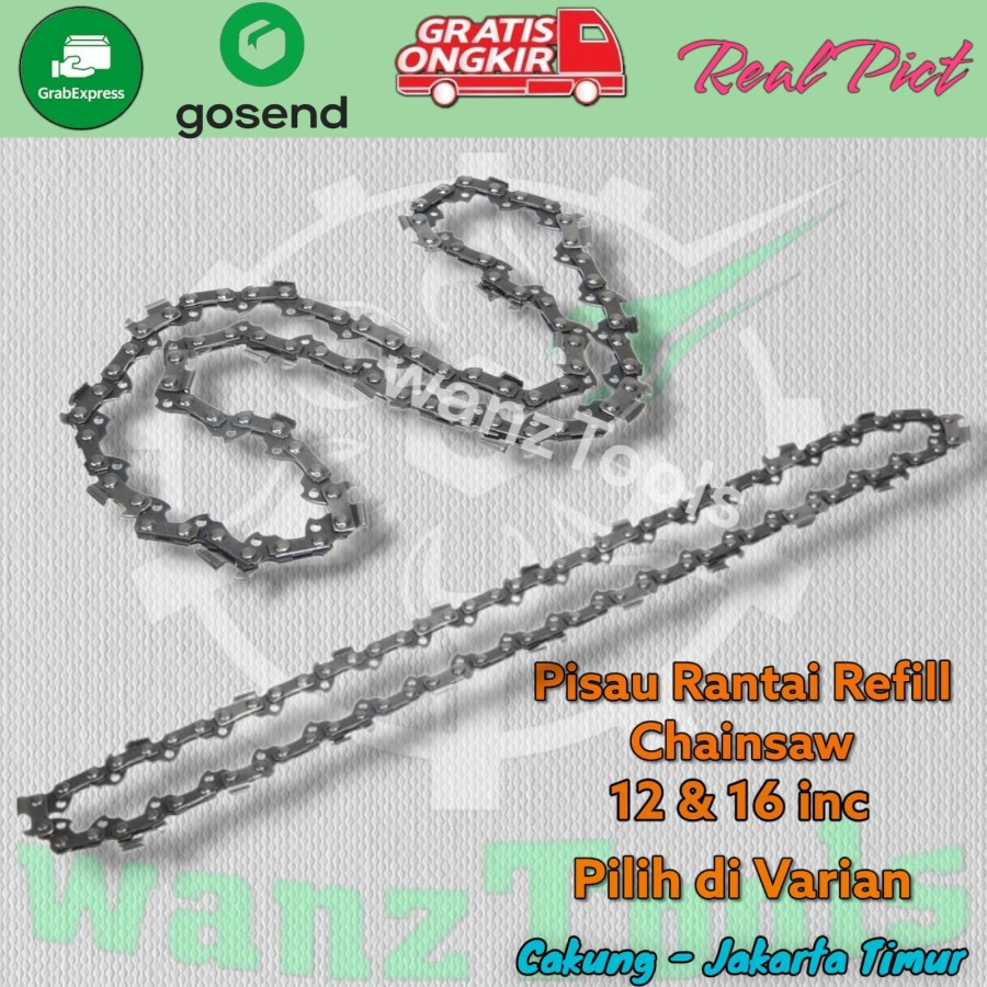 Mata Rantai Chainsaw 16inc 12 inc Rante adaptor gerinda Gergaji Mesin Chainsaw