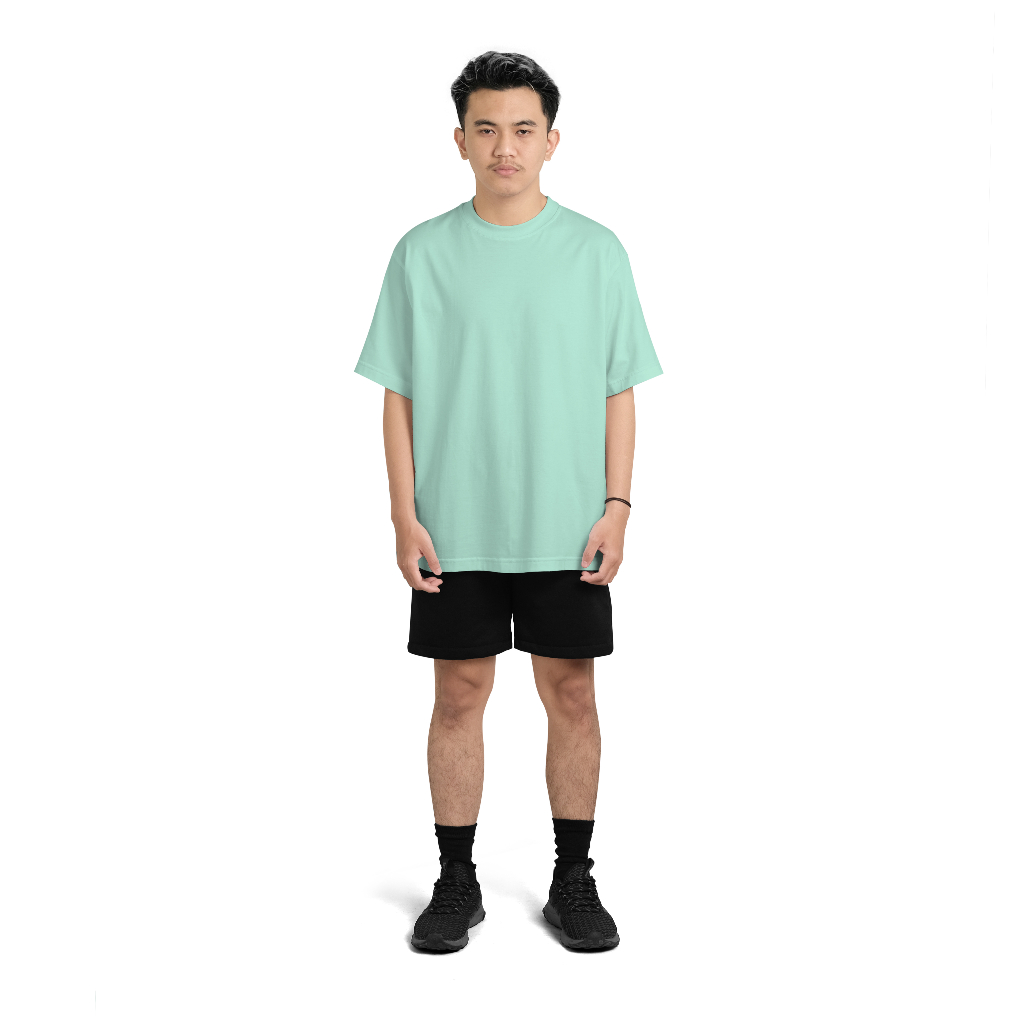 Kaos Polos Oversize 100% High Quality Cotton Mint Green | Oversized Basic T - Shirt Premium Quality 