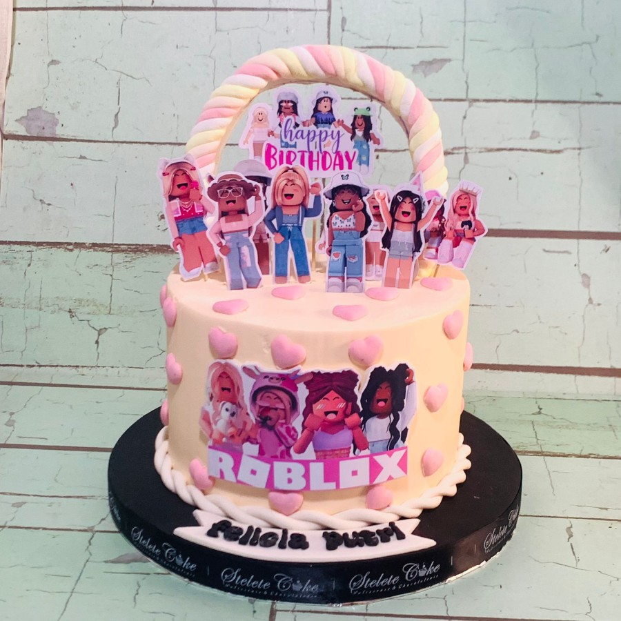 Cake Roblox Cewek / Kue ulang Tahun Anak / BACA DESKRIPSI