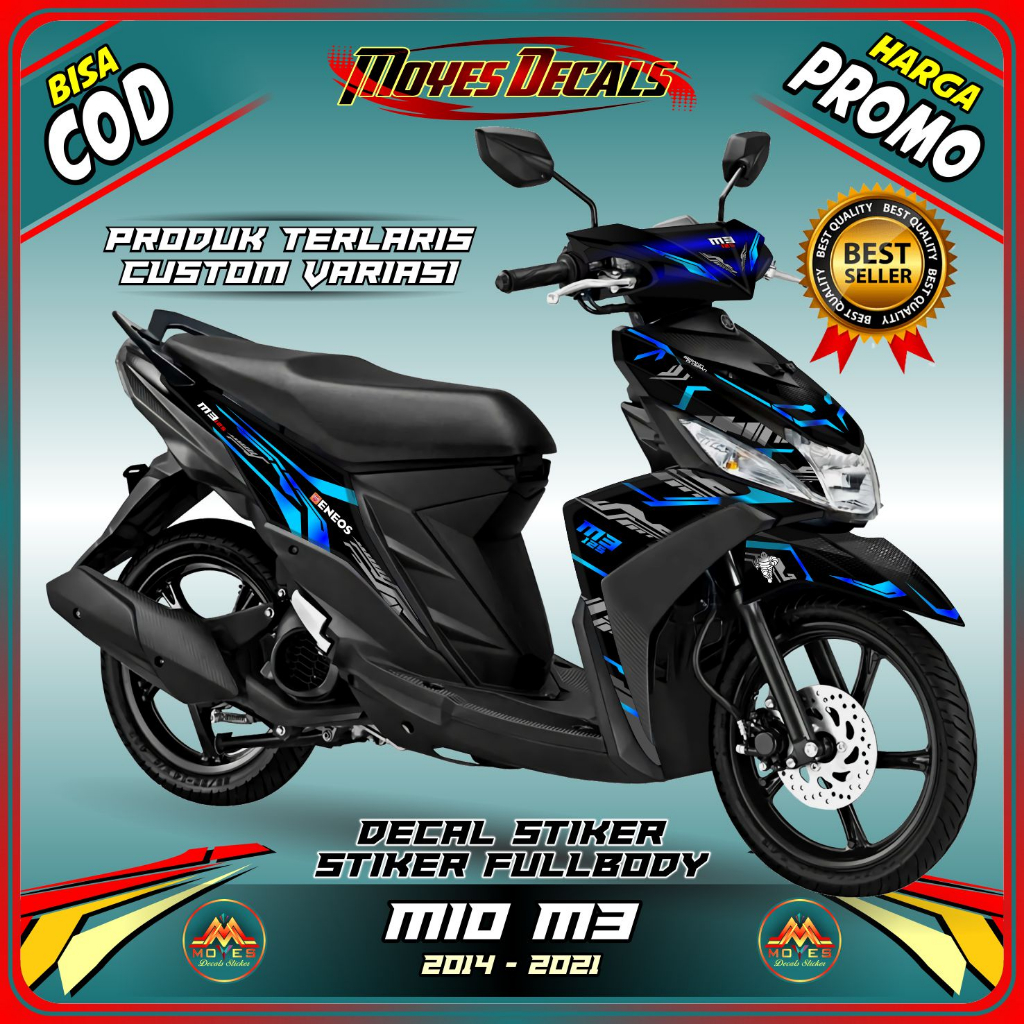 Decal Mio M3 Full Body - Stiker Motor Mio M3 Full Body - Striping Hologram Mio M3 Full Body - Stripi
