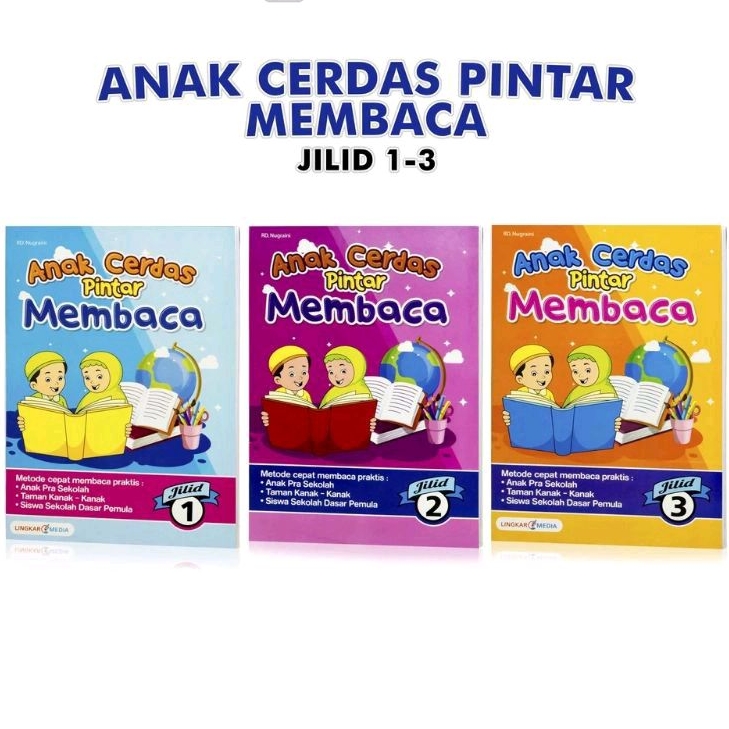 Buku Anak cerdas pintar membaca jilid 1-3