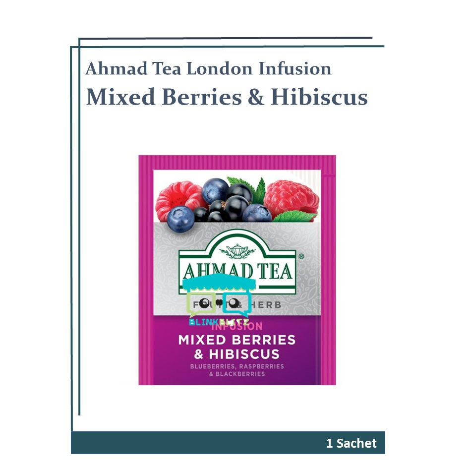 

SACHET Ahmad Tea London Green Tea INFUSION MIXED BERRIES HIBISCUS Teh Buah Hijau