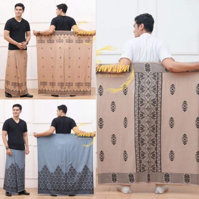 Sarung Kekinian Coklatan Abu Soft Coklat- Batik Gentong Exclusive - Sarung Santri Dewasa - Sarung Ba