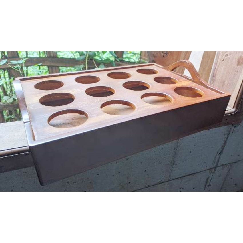 Tempat Aqua Gelas 12 Lubang Terbaik Solid Kayu