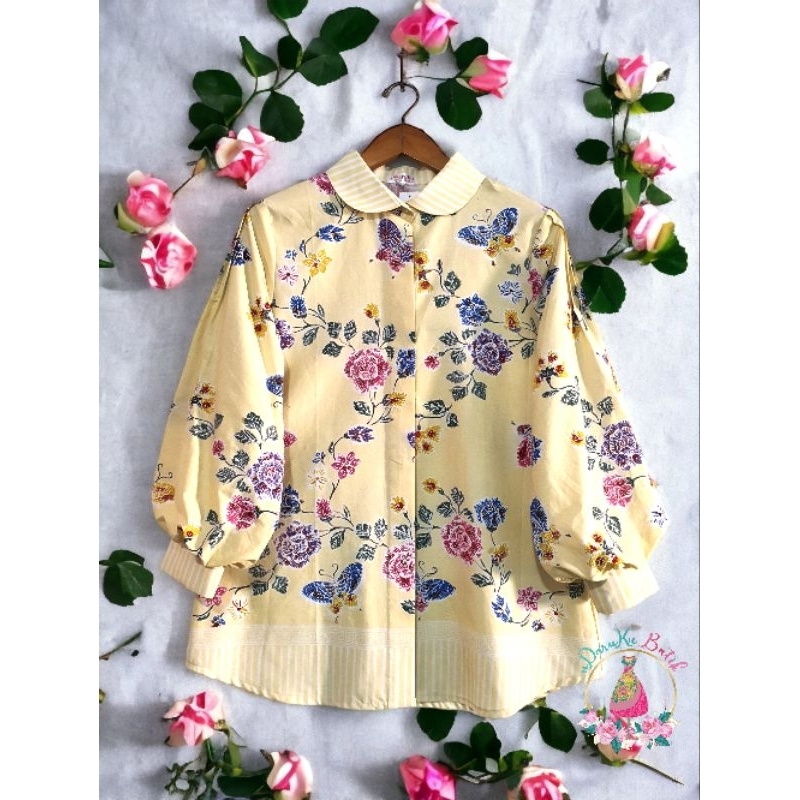 NDARUKU BATIK BLUS BATIK KERJA LENGAN BALON LIPIT