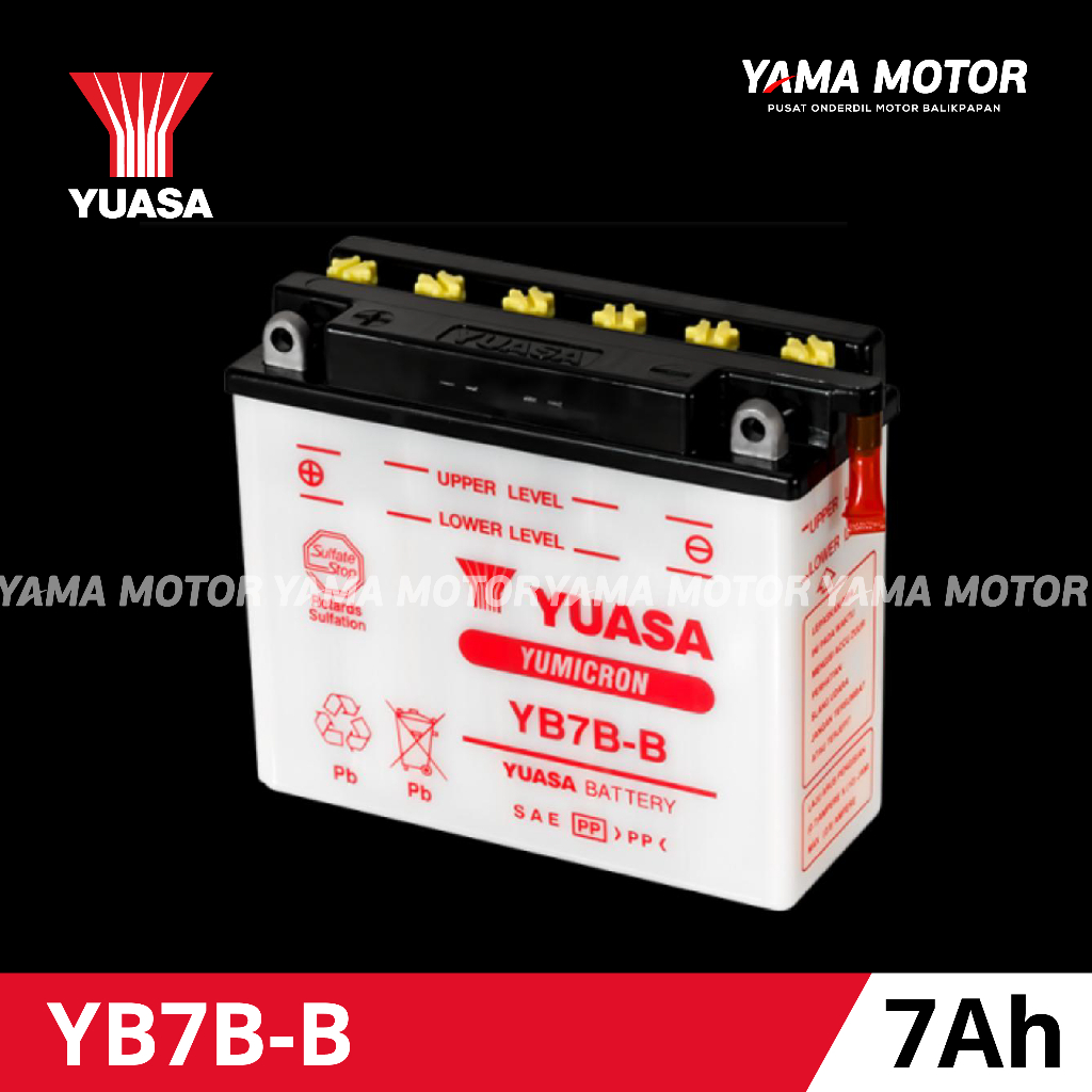 AKI ACCU BASAH YUASA YB7B-B MOTOR TIGER SCORPIO 7 AMPERE