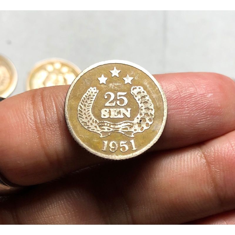 Koin 25 Sen Dipanegara atau Diponegoro 1951 Bintang 3 diatas Super Langka