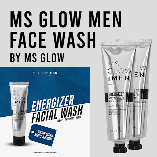 Skincare Pria MS Glow For Men Perawatan Wajah Original / Facial Wash 3in1 Wash Scrub dan Masker