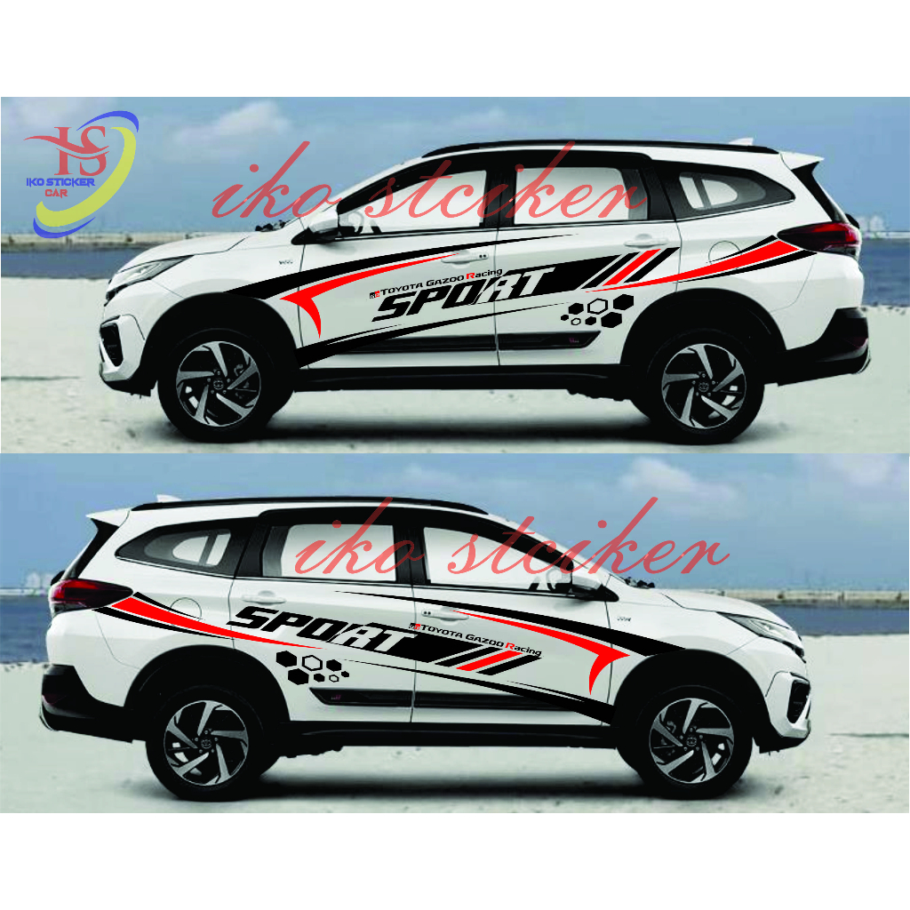 cutting sticker mobil sticker body samping mobil all new rush gr sport sticker variasi mobil Rush