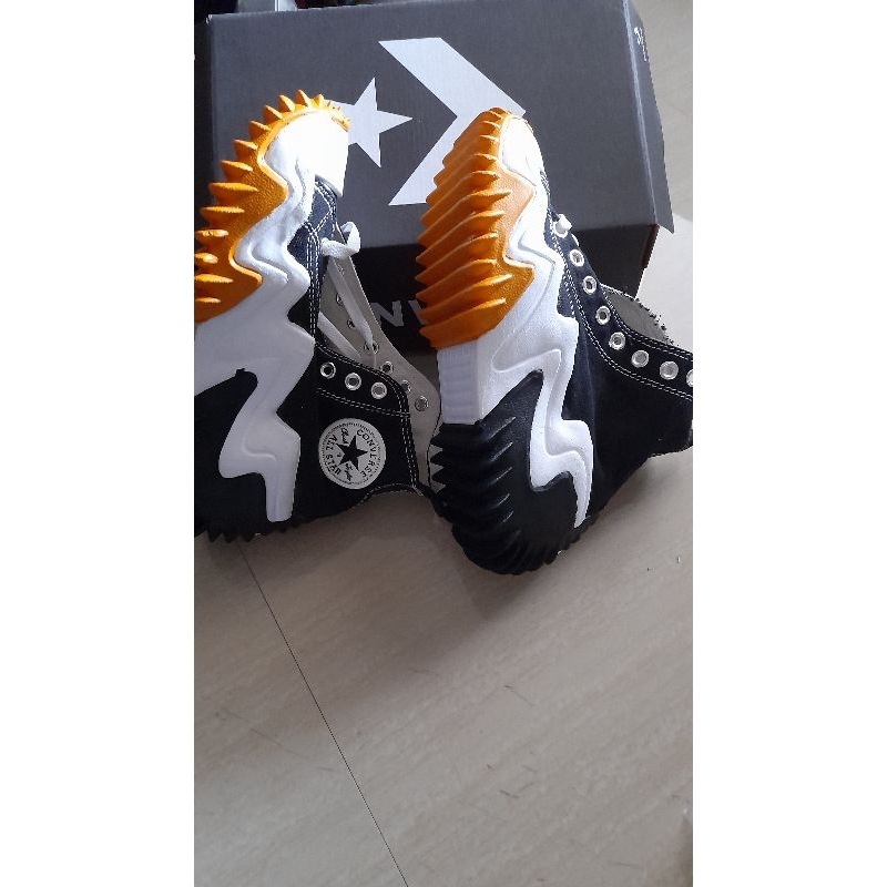Sepatu Converse Hitam Hak Tinggi High Top Import Kanvas Canvas Women Sneakers Wanita Chunky High Hee