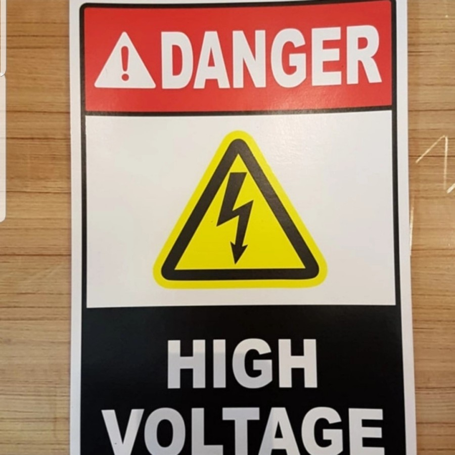 

Sign Plat Danger High Voltage Plat Tanda Bahaya Tegangan Tinggi Ukuran 20x30cm