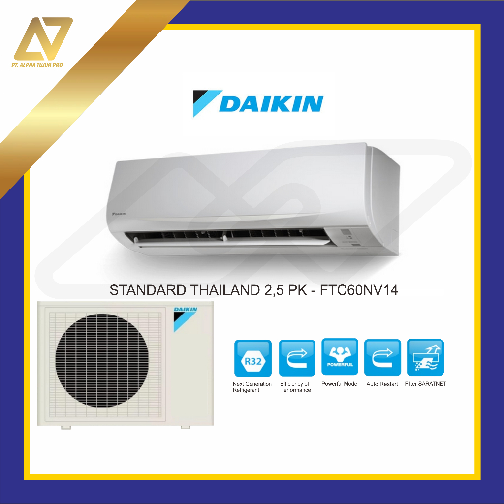 AC DAIKIN THAILAND 2,5 PK FTC60NV14 - AC SPLIT
