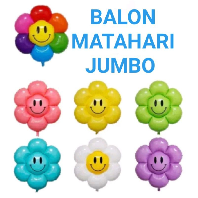 1pack BUNGA MATAHARI PELANGI BESAR (BALON GAS/FOIL/TERBANG/KARAKTER)