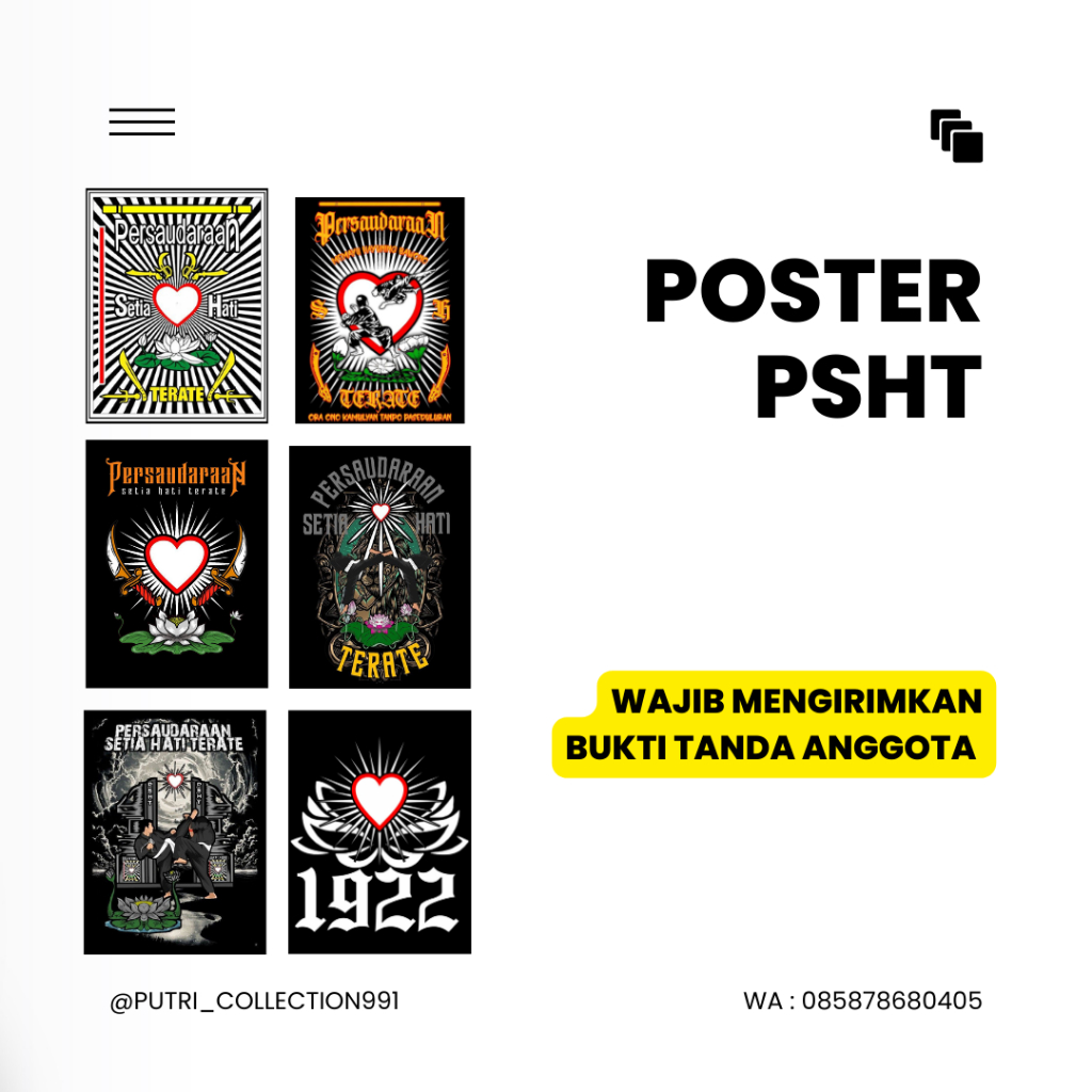 Poster PSHT ukuran A5 / poster dinding psht / hiasan dinding psht/ psht / hiasan dindin psht ukuran 