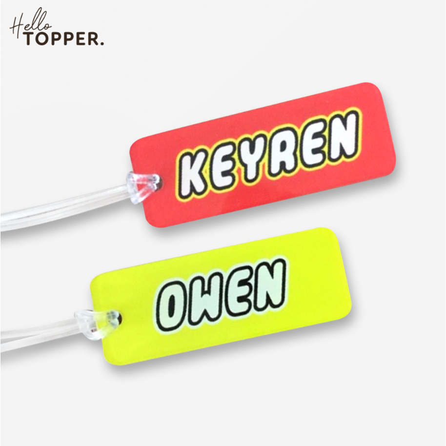 Custom Luggage Tag Bag Tag Koper Hiasan Tas Kado Hampers Leggo