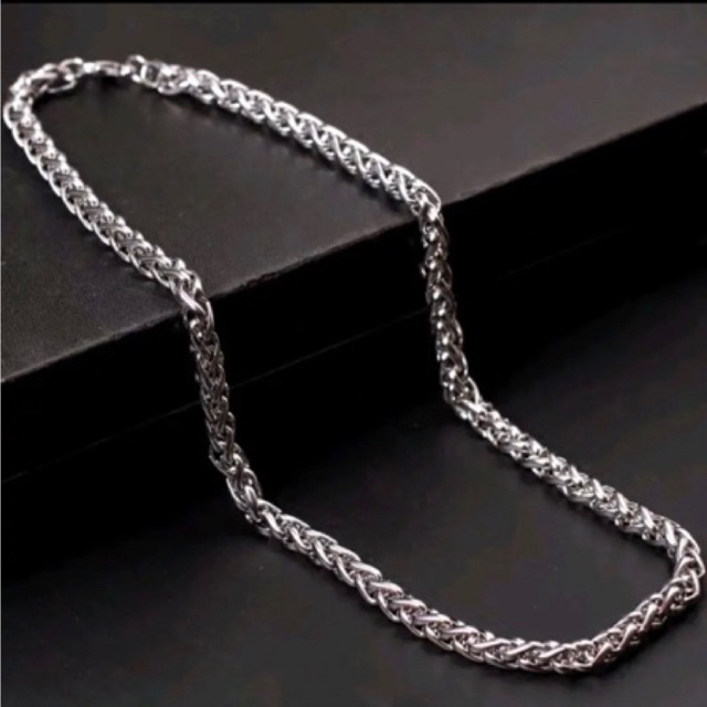 (COD) kalung rantai sisik naga asli titanium