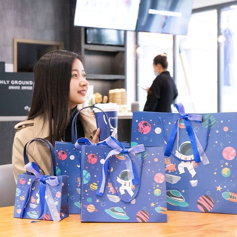 

PAPER BAG HADIAH ASTRO SPACE + PITA TAS BELANJA MEWAH /SHOPPING BAG/ GIFT BAG LUCU