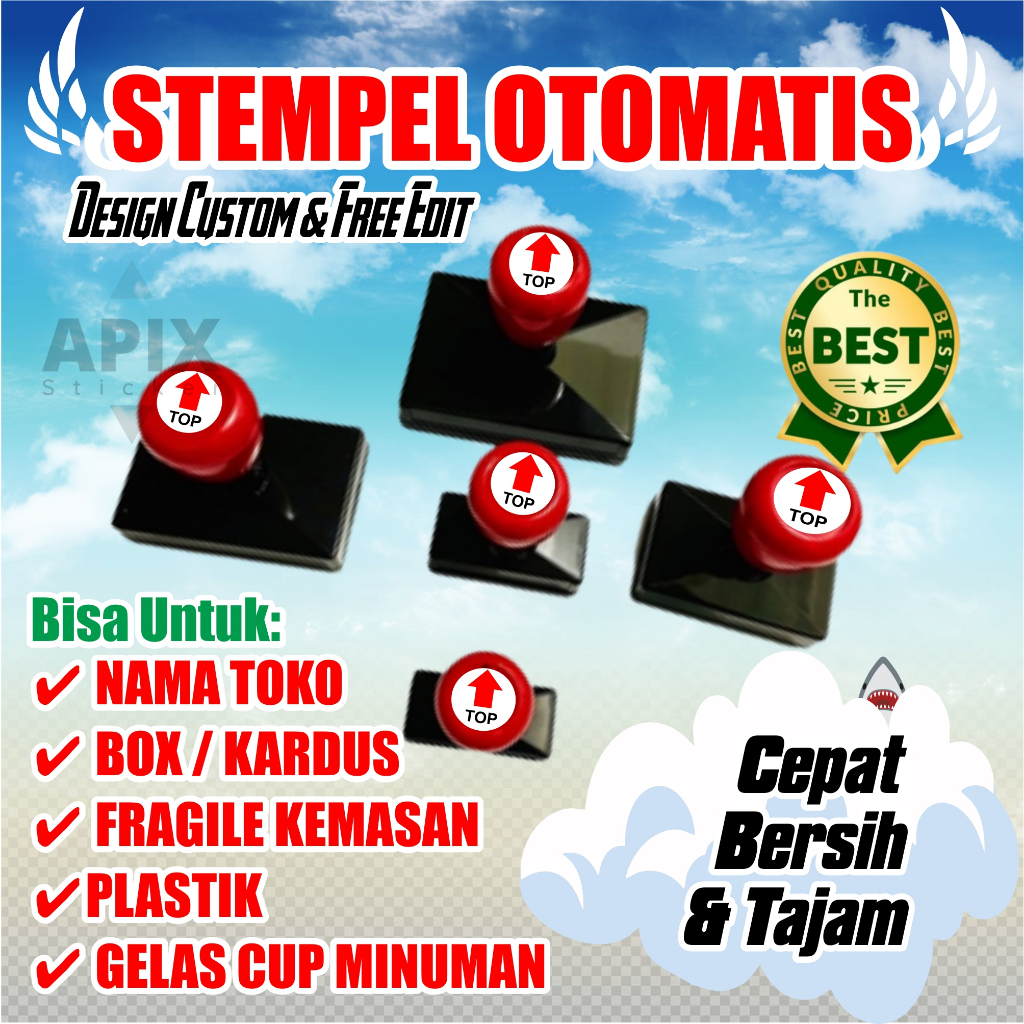 

Stempel Custom Semua Ukuran Kecil Sedang Besar jumbo / stempel kardus / fragile / plastik / cup gelas plastik design custom Tinta Permanen Ukuran Kecil, Standar, Besar, Jumbo