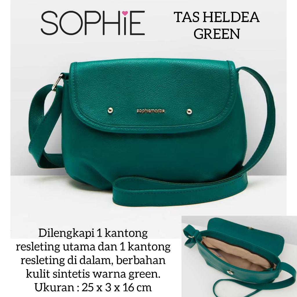 TAS HELDEA GREEN SOPHIE MARTIN PARIS PROMO TAS SELEMPANG HIJAU WANITA