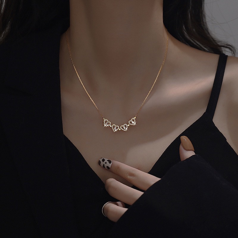 Kalung Love 2 model bisa buka tutup bahan titanium anti karat anti luntur