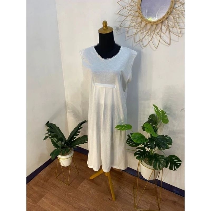 Dalaman Gamis Umroh Wanita Bahan Kaos Cotton Tebal lembut