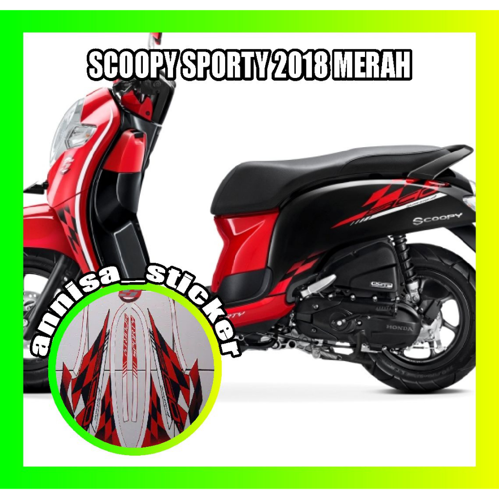 striping lis scoopy sporty 2018 merah