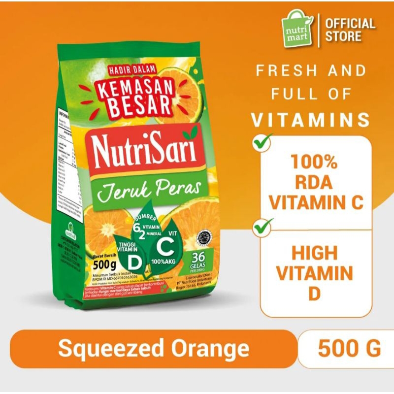 

[READY STOCK] NutriSari Jeruk Peras Refill 500g - Minuman Buah Vitamin C