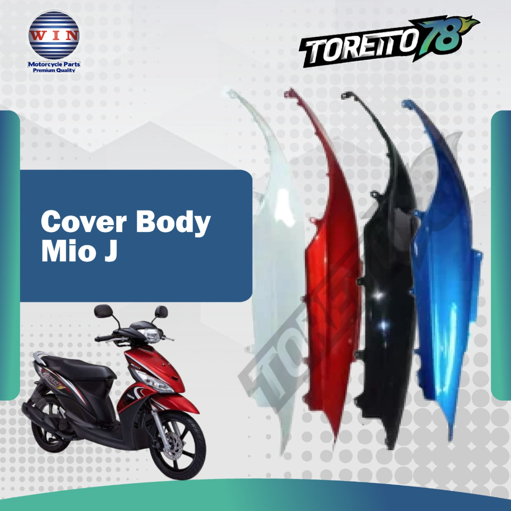 1 Set cover body belakang kanan kiri Mio J Merk Win. Cover body Mio J all color variant