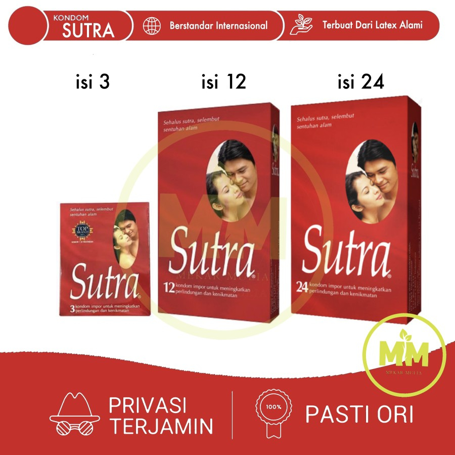 KONDOM SUTRA CLASSIC ISI 1 3 12 24 SUTERA MERAH