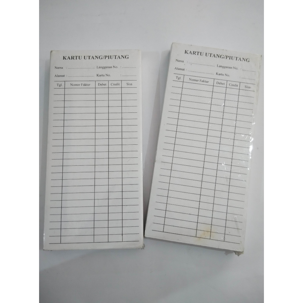 

Kartu Hutang Piutang ukuran 1/3 Folio Putih