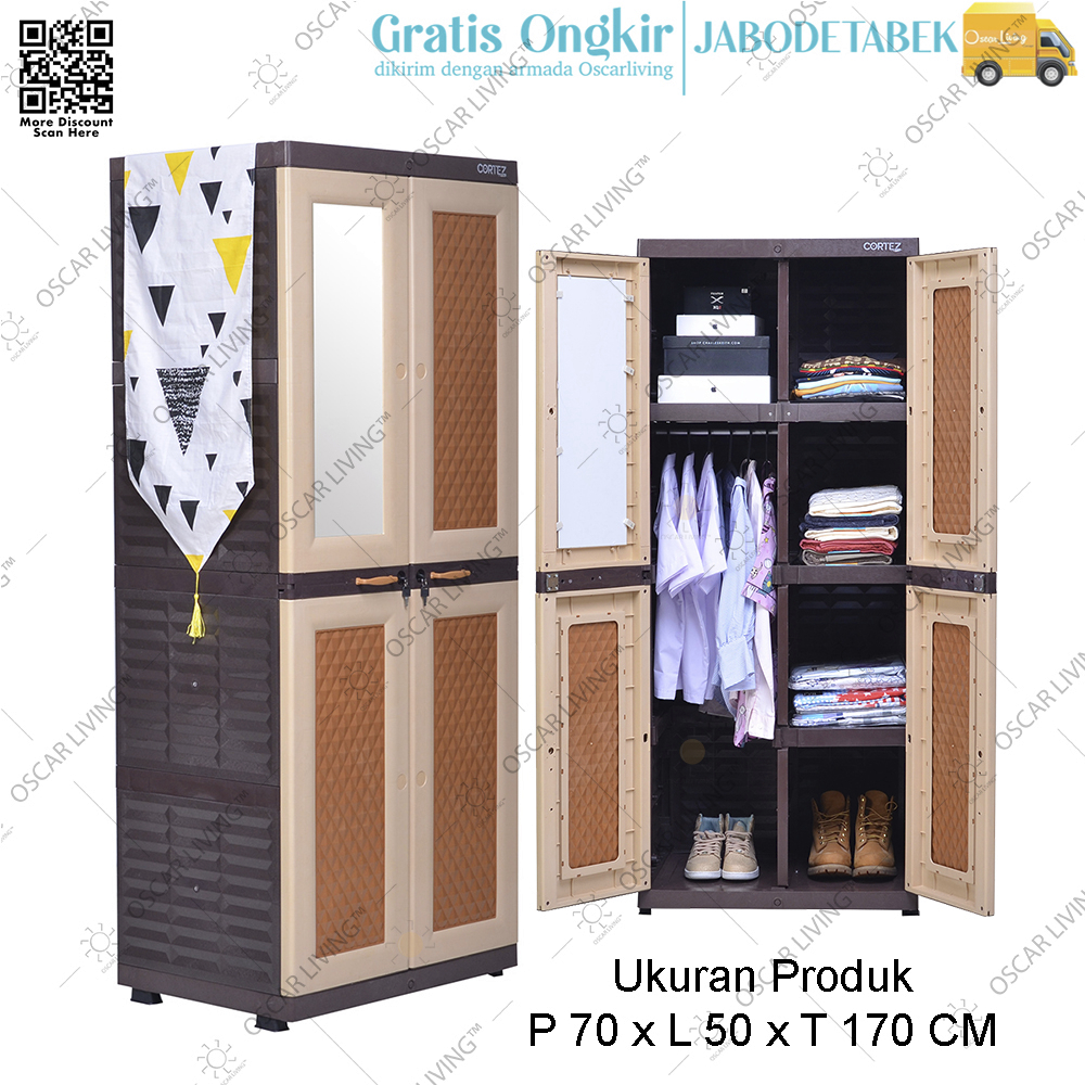 Lemari Plastik Jumbo Tabitha Cortez Diamond Lemari Pakaian [Khusus Jabodetabek]