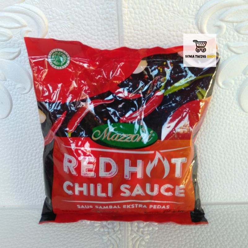 

MAZZONI Saus Sambal SACHET Extra Pedas 24 PCS 216gram - Saos Mazoni Stick Fried Chicken
