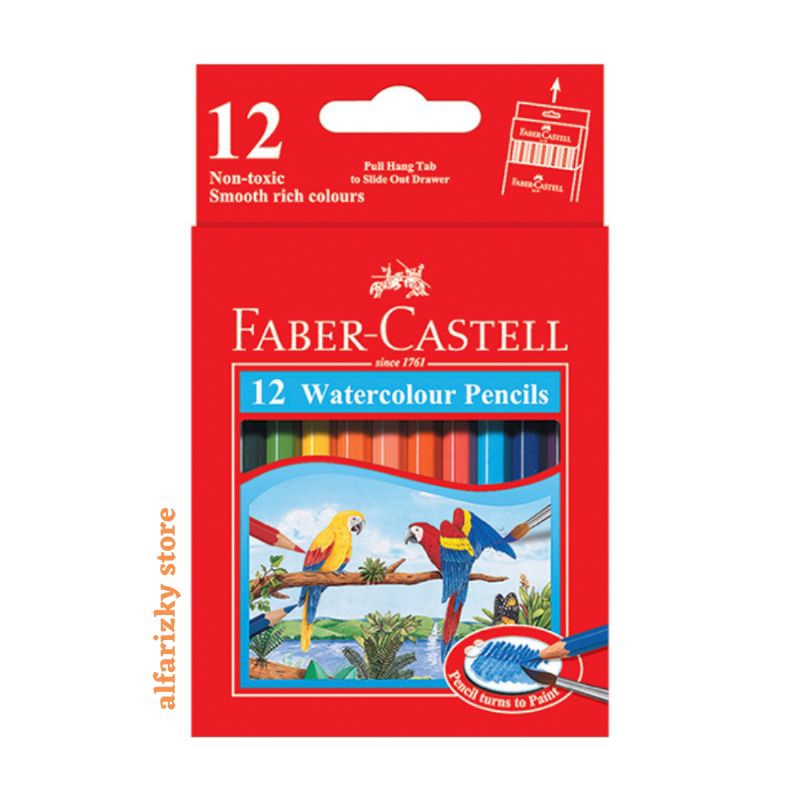 

Pensil Warna FABER CASTELL 12S Watercolour Pencils 12 Warna Pendek Larut Air