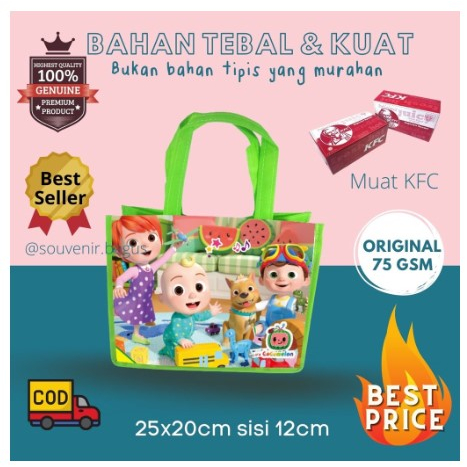 

Tas ultah cocomelon souvenir ulang tahun coco melon hijau