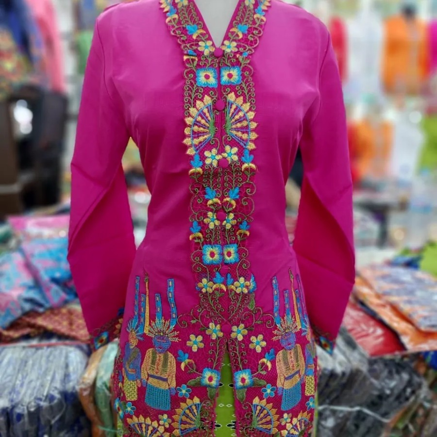 Atasan kebaya encim ondel ondel betawi - Pink