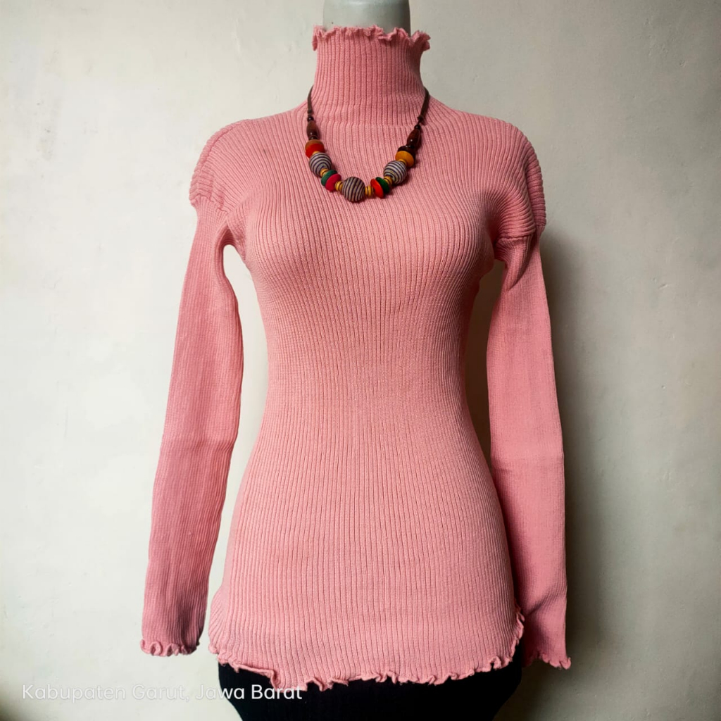 Inner Rajut wanita manset rajut Sweater Baju Dalaman Turtleneck Knit Rajut Manset Wanita atasan kera