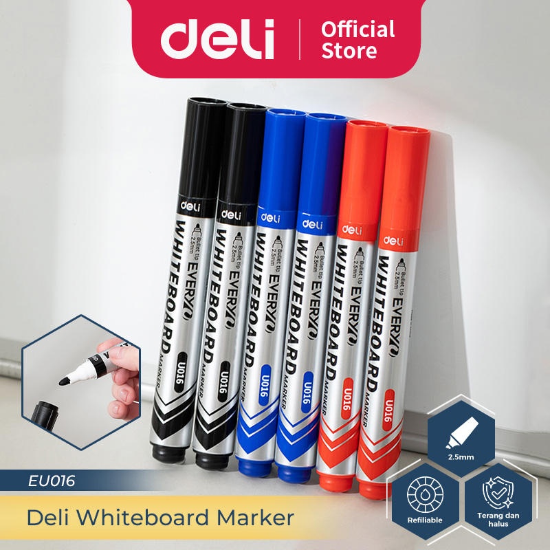 

Deli Whiteboard Marker/Spidol Papan Tulis 1 pcs Tip 2.5 mm EU016