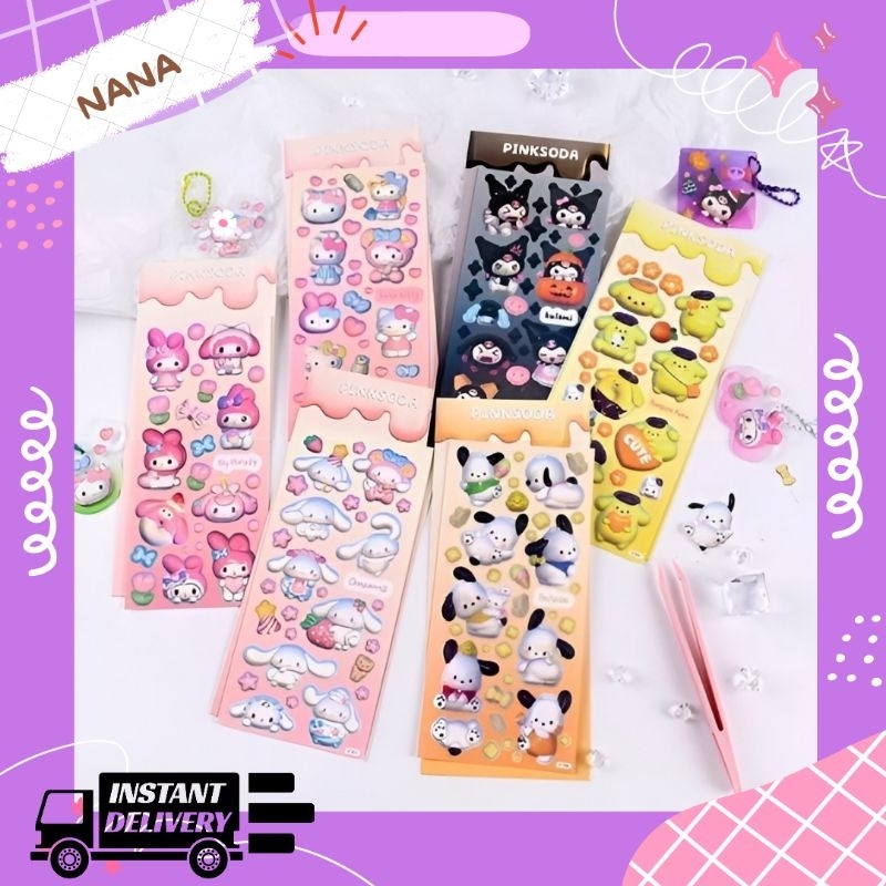 

STICKER MOTIF KARTUN SANRIO,KUROMI PREMIUM 3D BLINK² STICKER DEKORASI HN-30