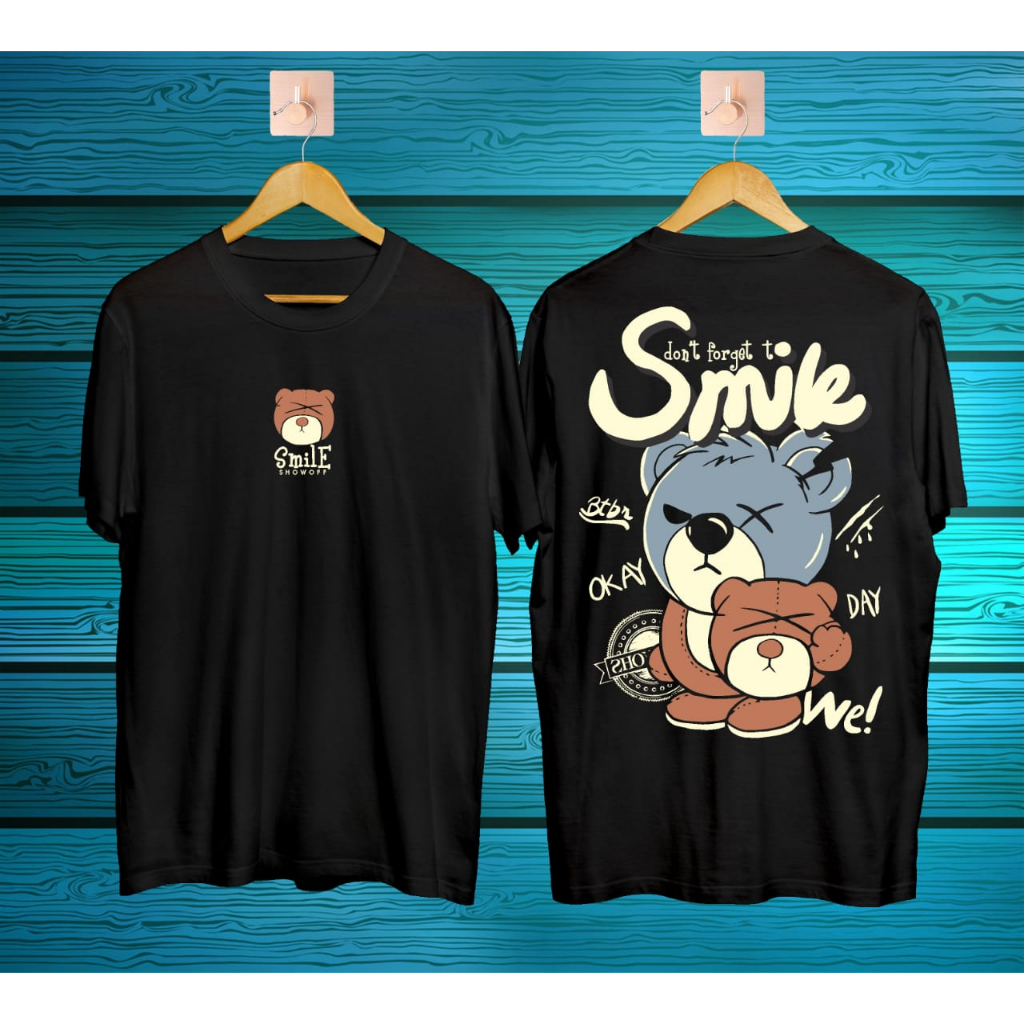 baju kaos pria / baju kaos smile kembar / atasan dewasa / baju kaos terbaru / t-shirt pria / baju ka