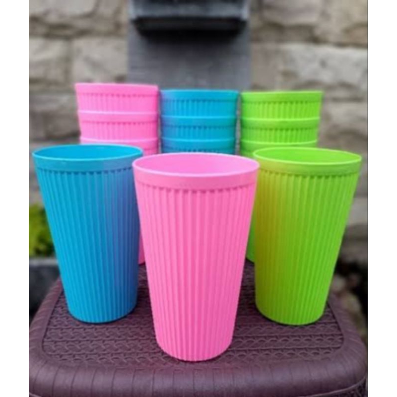 ( AJ ) GELAS BAMBU / GELAS PLASTIK BAMBU PELANGI / GELAS WARNA WARNI / GELAS TAHAN PANAS