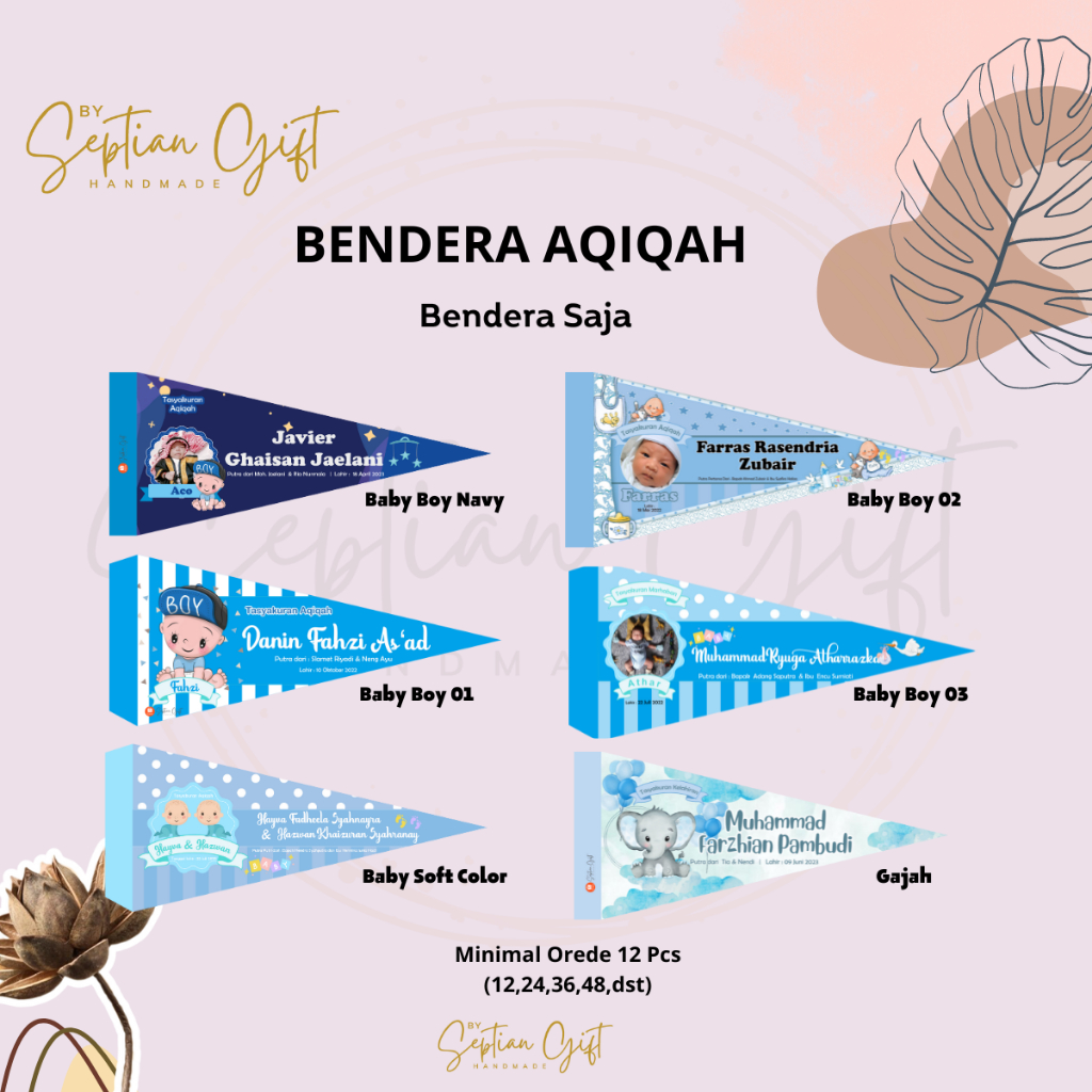 Bendera Aqiqah karakter [ BENDERA SAJA ]/ Bendera khitan
