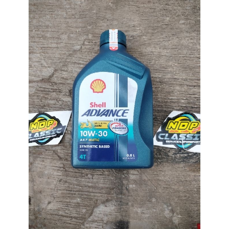 Oli shell AX7 matic SAE 10-30 oli mesin matic semua motor matic shell advance ax7 matic