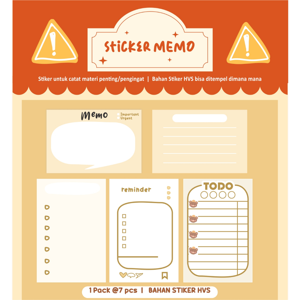 

STIKER MEMO / STIKER REMINDER NOTE / STICKY NOTES STIKER / STIKER MINI MEMO / STUDI KIT