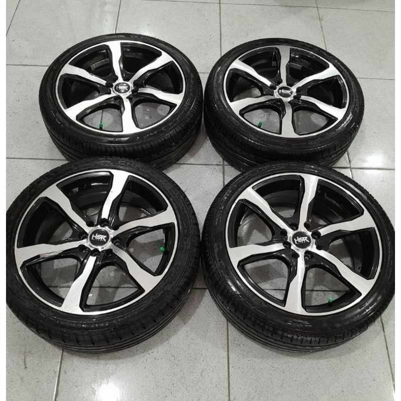 Velg Mobil Bekas Ring 17 Lubang 4 HSR TULEHU R17X7,5 H8X100-114 ET42 +BAN 205 45 17 JAZZ BRIO AVANZA