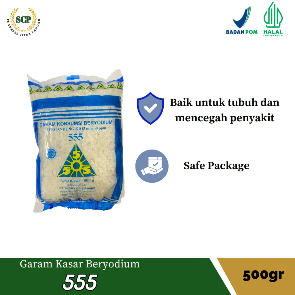 

Garam Kasar Beryodium Merk 555 500Gr